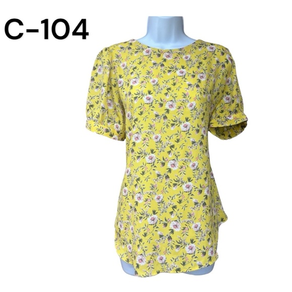 SzLP Loft Yellow Floral Print Blouse NWT - Picture 1 of 7